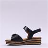 Gabor Affection Buckle Layered Sandal - Black Leather