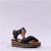 Gabor Affection Buckle Layered Sandal - Black Leather