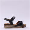 Gabor Affection Buckle Layered Sandal - Black Leather