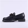 Gabor Florida Platform Slip On Loafer - Black Gold Leather
