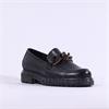 Gabor Florida Platform Slip On Loafer - Black Gold Leather