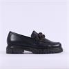 Gabor Florida Platform Slip On Loafer - Black Gold Leather