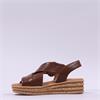 Gabor Auckland Layer Cross Wedge Sandal - Cognac Leather