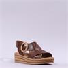 Gabor Auckland Layer Cross Wedge Sandal - Cognac Leather