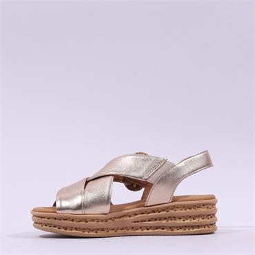 Gabor Auckland Layer Cross Wedge Sandal - Champagne