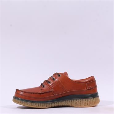 Ecco Men Walker 3.0 Laced Moc Toe - Cognac Leather