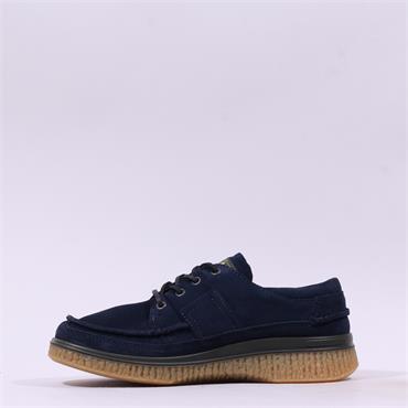 Ecco Men Walker 3.0 Laced Moc Toe - Navy Nubuck