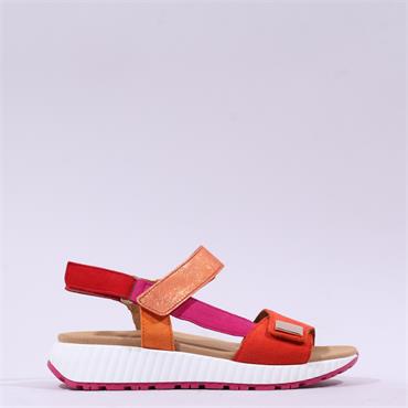 Gabor Gifted Sporty Velcro Multi Sandal - Pink Combi