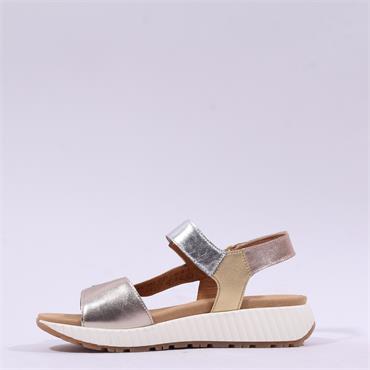Gabor Gifted Sporty Velcro Multi Sandal - Metallic Combi