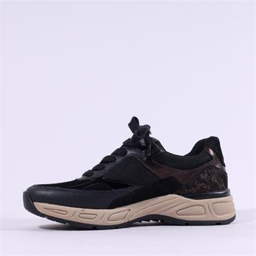 Gabor Capri Laced Multi Trainer - Black Bronze Combi