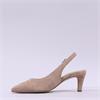 Gabor Lazona Pointed Toe Slingback Heel - Sand Suede