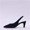 Gabor Lazona Pointed Toe Slingback Heel - Dark Navy Suede