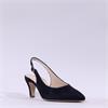 Gabor Lazona Pointed Toe Slingback Heel - Dark Navy Suede