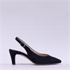 Gabor Lazona Pointed Toe Slingback Heel - Dark Navy Suede