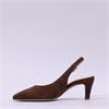 Gabor Lazona Pointed Toe Slingback Heel - Brown Suede