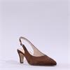 Gabor Lazona Pointed Toe Slingback Heel - Brown Suede