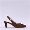 Gabor Lazona Pointed Toe Slingback Heel - Brown Suede