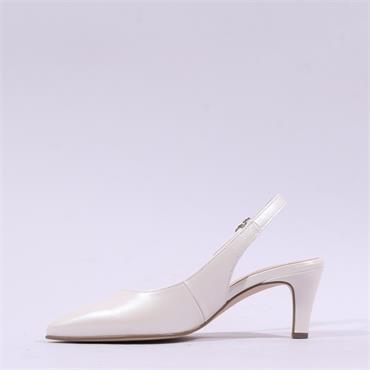 Gabor Lazona Pointed Toe Slingback Heel - Off White Leather