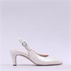 Gabor Lazona Pointed Toe Slingback Heel - Off White Leather