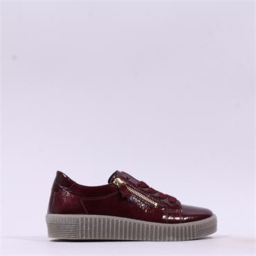 Gabor Wisdom Twin Zip Platform Trainer - Bordeaux Patent
