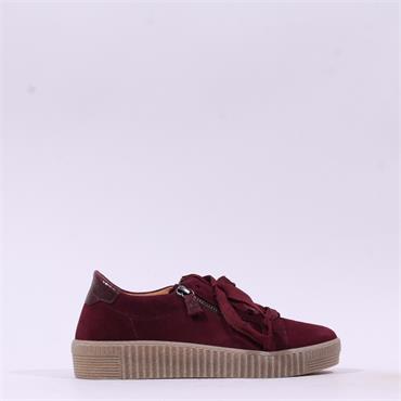 Gabor Wisdom Twin Zip Platform Trainer - Mulberry Suede