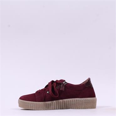 Gabor Wisdom Twin Zip Platform Trainer - Mulberry Suede