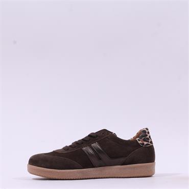 Gabor West Gumsole Laced Trainer - Mocha Leopard
