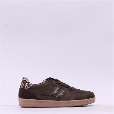 Gabor West Gumsole Laced Trainer - Mocha Leopard