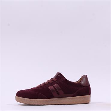 Gabor West Gumsole Laced Trainer - Mulberry Suede