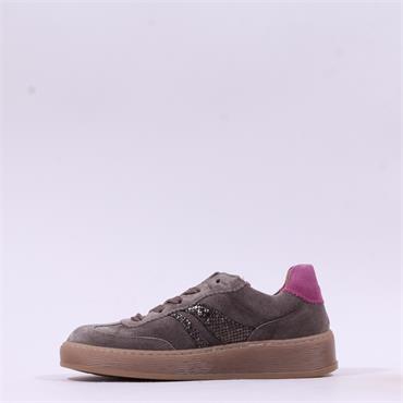 Gabor Dahma Gumsole Platform Trainer - Taupe Fuchsia