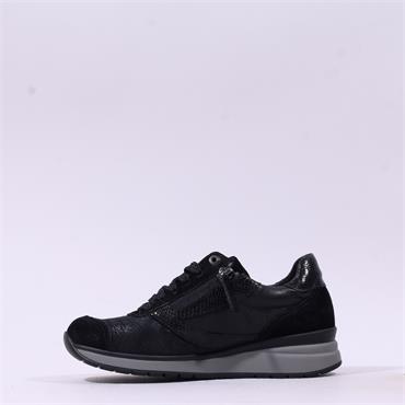 Gabor Egypt Twin Zip Trainer (K Fit) - Black Combi