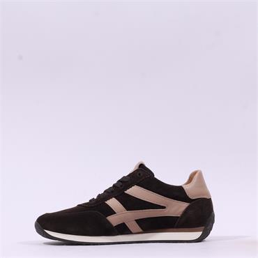 Gabor Globe Retro Sole Laced Trainer - Mocca Sand