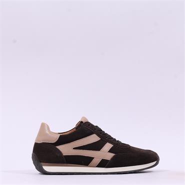 Gabor Globe Retro Sole Laced Trainer - Mocca Sand