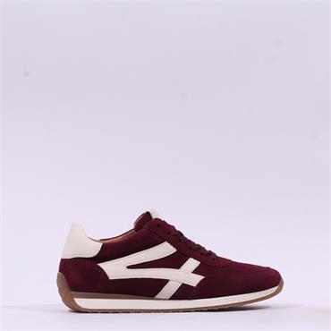Gabor Globe Retro Sole Laced Trainer - Mulberry Cream