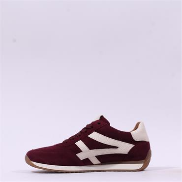 Gabor Globe Retro Sole Laced Trainer - Mulberry Cream