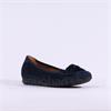 Gabor Sage Bow Slip On Wedge - Navy Suede
