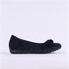 Gabor Sage Bow Slip On Wedge - Navy Suede