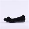 Gabor Sage Bow Slip On Wedge - Black Suede