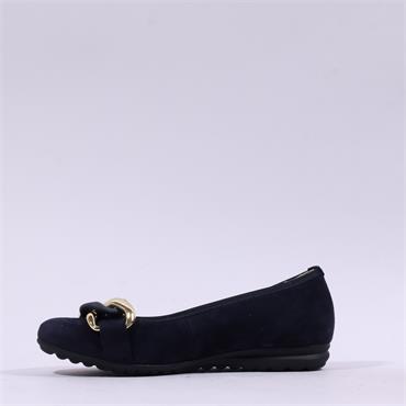 Gabor Sabia Link Detail Ballerina Pomp - Navy Gold