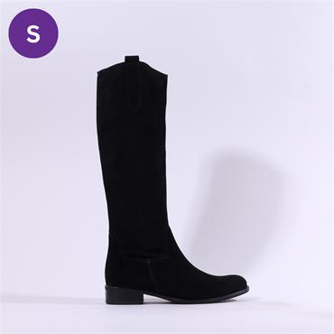 Gabor Brook Knee High Boot Small Calf - Black Suede