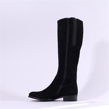 Gabor Brook Knee High Boot Medium Calf - Black Suede