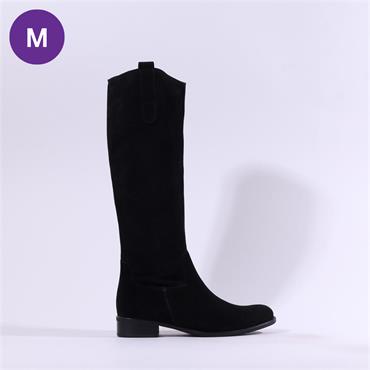 Gabor Brook Knee High Boot Medium Calf - Black Suede