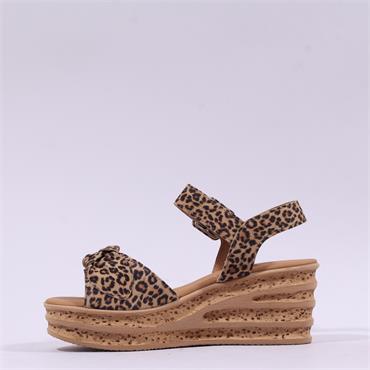 Gabor Teman Square Buckle Layered Sandal - Leopard Print