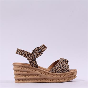 Gabor Teman Square Buckle Layered Sandal - Leopard Print