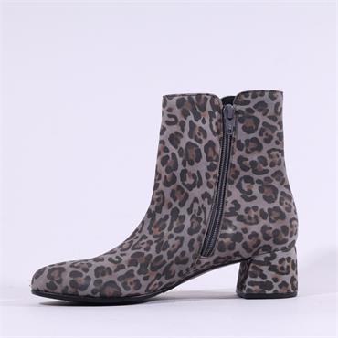 Gabor Abbey Low Block Heel Ankle Boot - Leopard Print