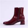 Gabor Abbey Low Block Heel Ankle Boot - Burgundy Patent