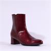 Gabor Abbey Low Block Heel Ankle Boot - Burgundy Patent