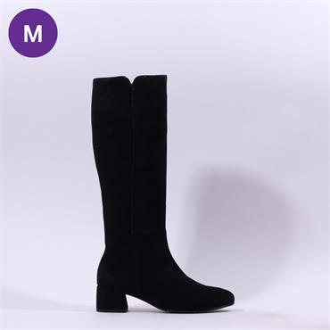Gabor Ashby Low Knee High Medium Calf - Black Suede