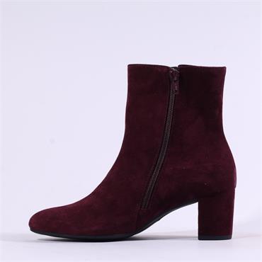 Gabor Dial Block Heel Ankle Boot - Mulberry