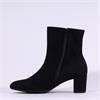 Gabor Dial Block Heel Ankle Boot - Black Suede